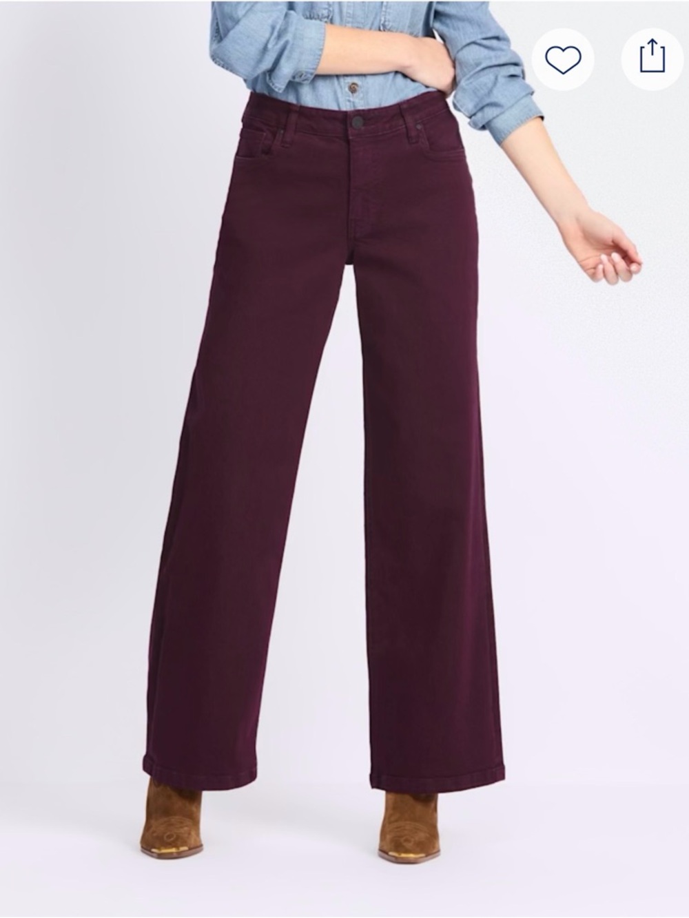 Kut from the Kloth Wide Leg Jeans in Plum